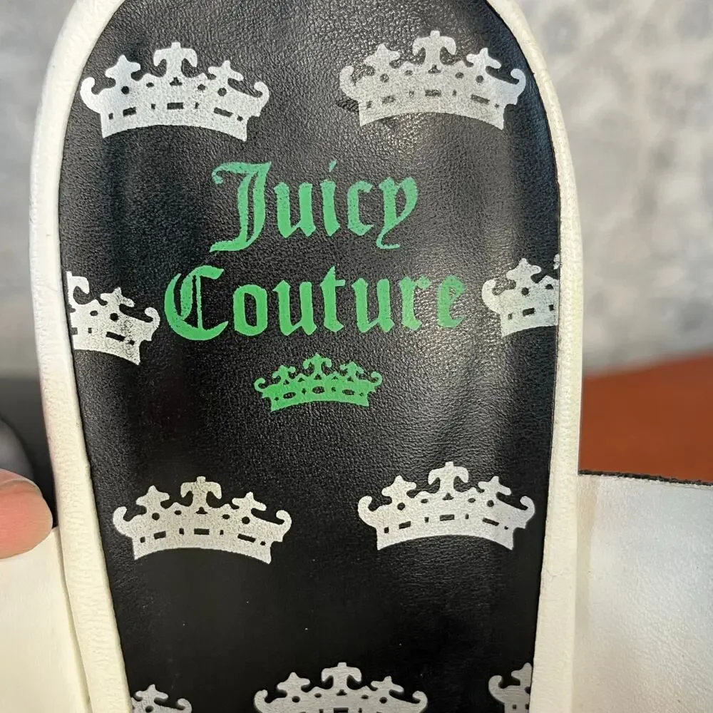 Juicy Couture Black Wedge Sandals Sz 10 Y2K Platform Vintage 2000s retro chunky